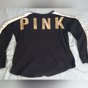 Vs Pink Bling Campus Long Sleeve Size Large